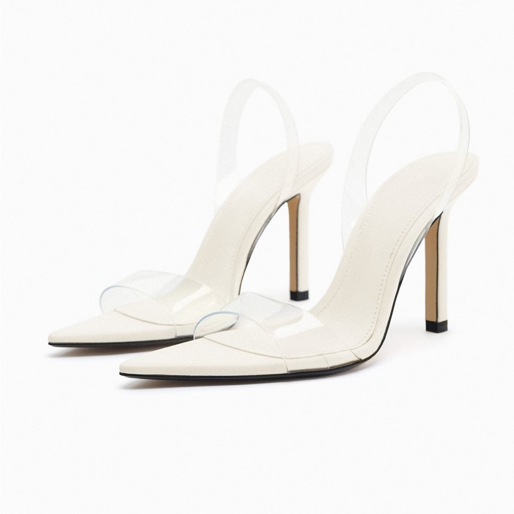 Zara high heel vinyl sandal